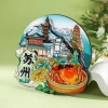 Qingye City wooden fridge magnets, creative national trend souvenirs customization, tourist attraction cultural and creative magnetic stickers wholesale Application Scenario